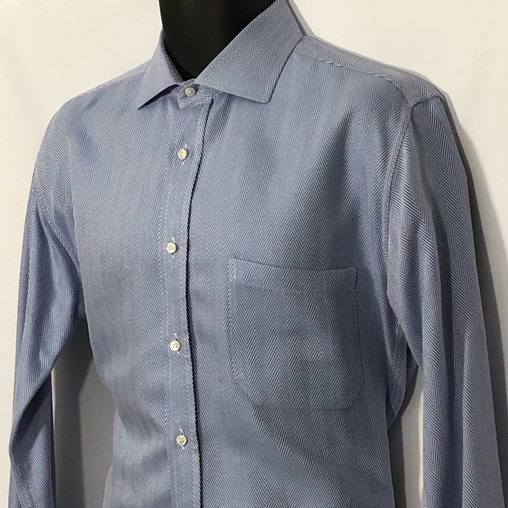 LOMBARDINI FIRENZE chevron stripes luxury shirt - Picture 5 of 9